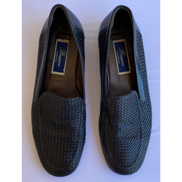 Bragano Cole Haan Shoes Mens 10M Black Leather Loafers Woven Classic main image 10